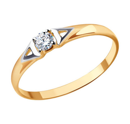 Inel de logodnă din aur cu fianit