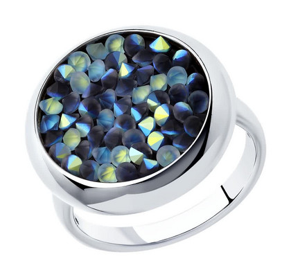 Кольцо из серебра с кристаллом