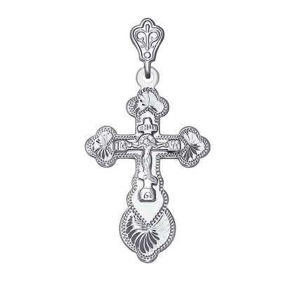 Pandantiv din aur alb cu gravură