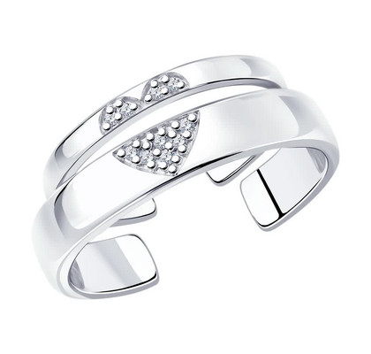 Кольцо из серебра с фианитами