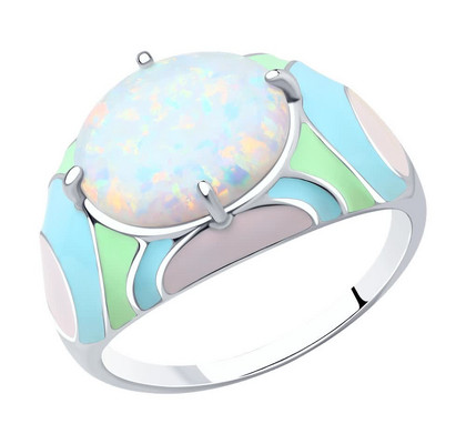 Inel din Argint cu Email și Opal