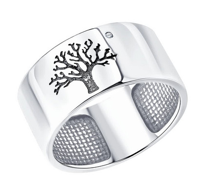 Кольцо из серебра с бриллиантом 