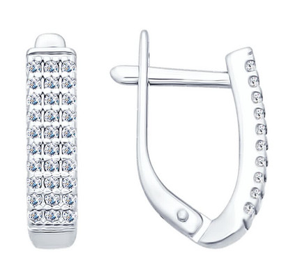 Cercei din argint cu zirconiu cubic