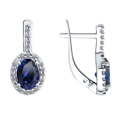 Cercei din Argint cu Corindoane și Zirconiu Cubic