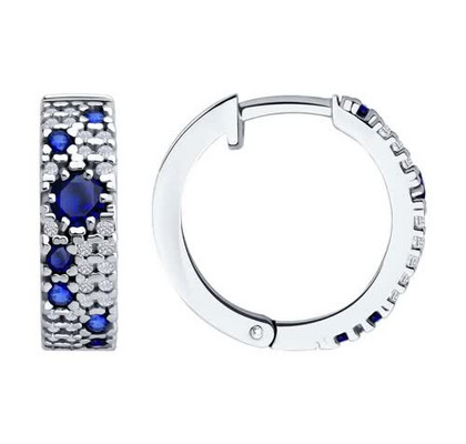 Cercei din Argint cu Corindoane și Zirconiu Cubic