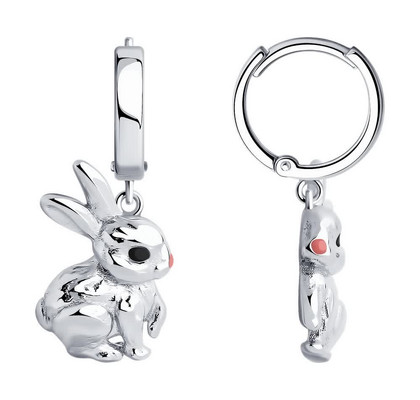 Cercei din argint cu email