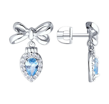 Cercei din argint cu zirconiu cubic