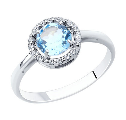 Inel din Argint cu Topaz și Zirconiu Cubic