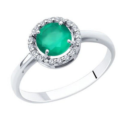 Inel din Argint cu Agat și Zirconiu Cubic