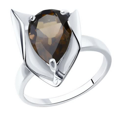 Inel din Argint cu Cuarț Fumuriu