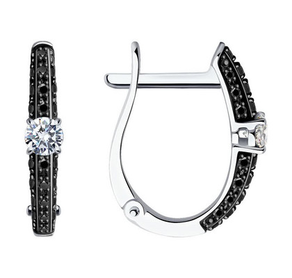 Cercei din aur alb cu diamante