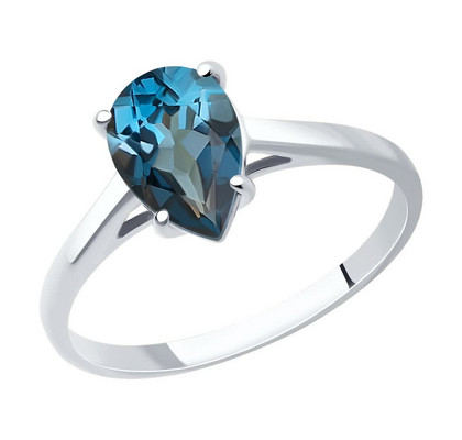 Inel din aur alb cu topaz London