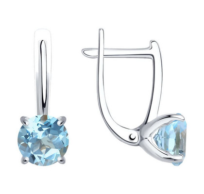 Серьги из белого золота с топазами	