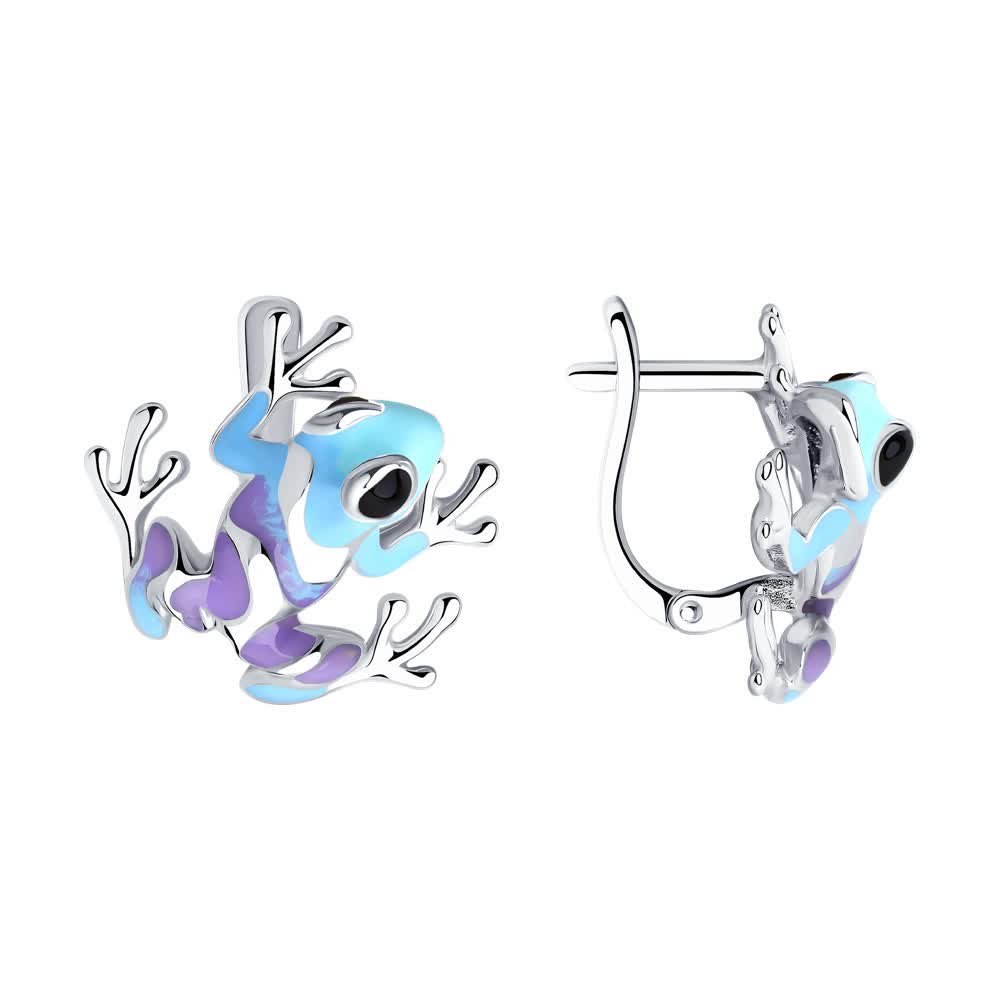 Серьги из серебра с эмалью