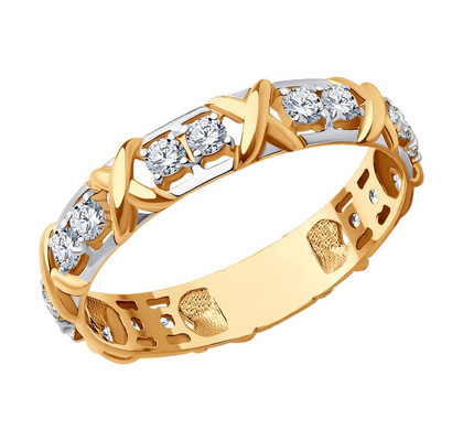 Кольцо из золота с фианитами