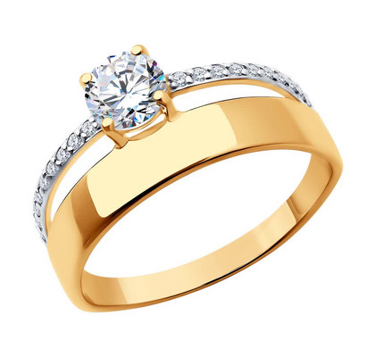 Inel din aur cu fianite