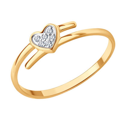 Inel din aur cu fianite