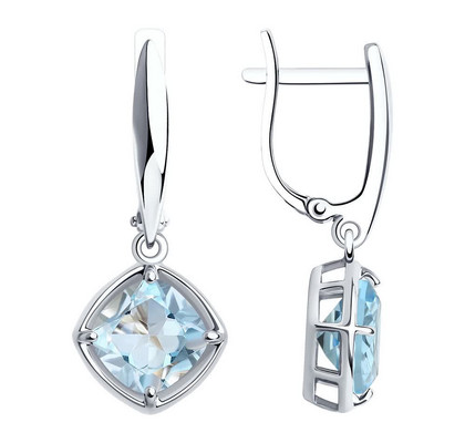 Cercei din aur alb cu topaze