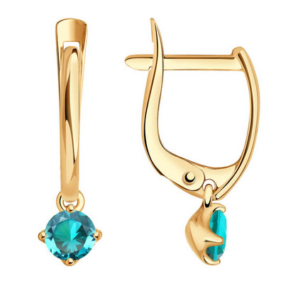 Cercei din aur cu fianite verzi