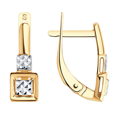 Cercei din aur cu tăietură de diamant