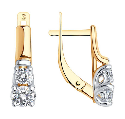 Cercei din aur cu fianite