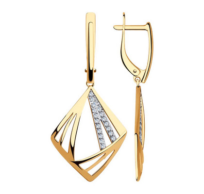 Cercei din aur cu fianite