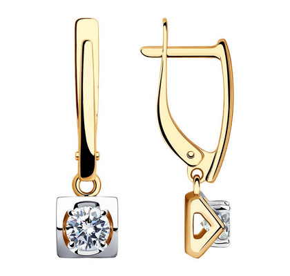 Cercei din aur cu fianite