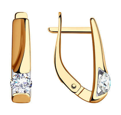 Серьги из золота с фианитами