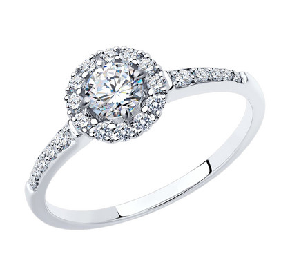 Inel din aur alb cu diamante