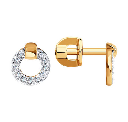 Cercei din aur cu fianite