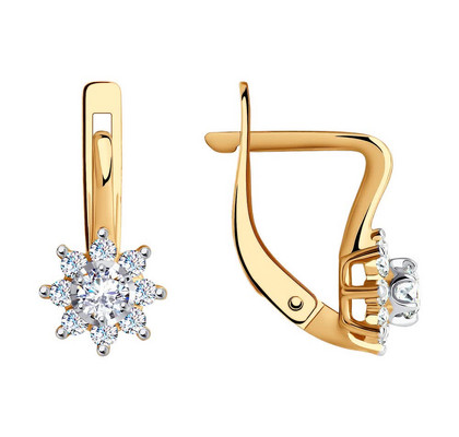 Cercei din aur cu fianite