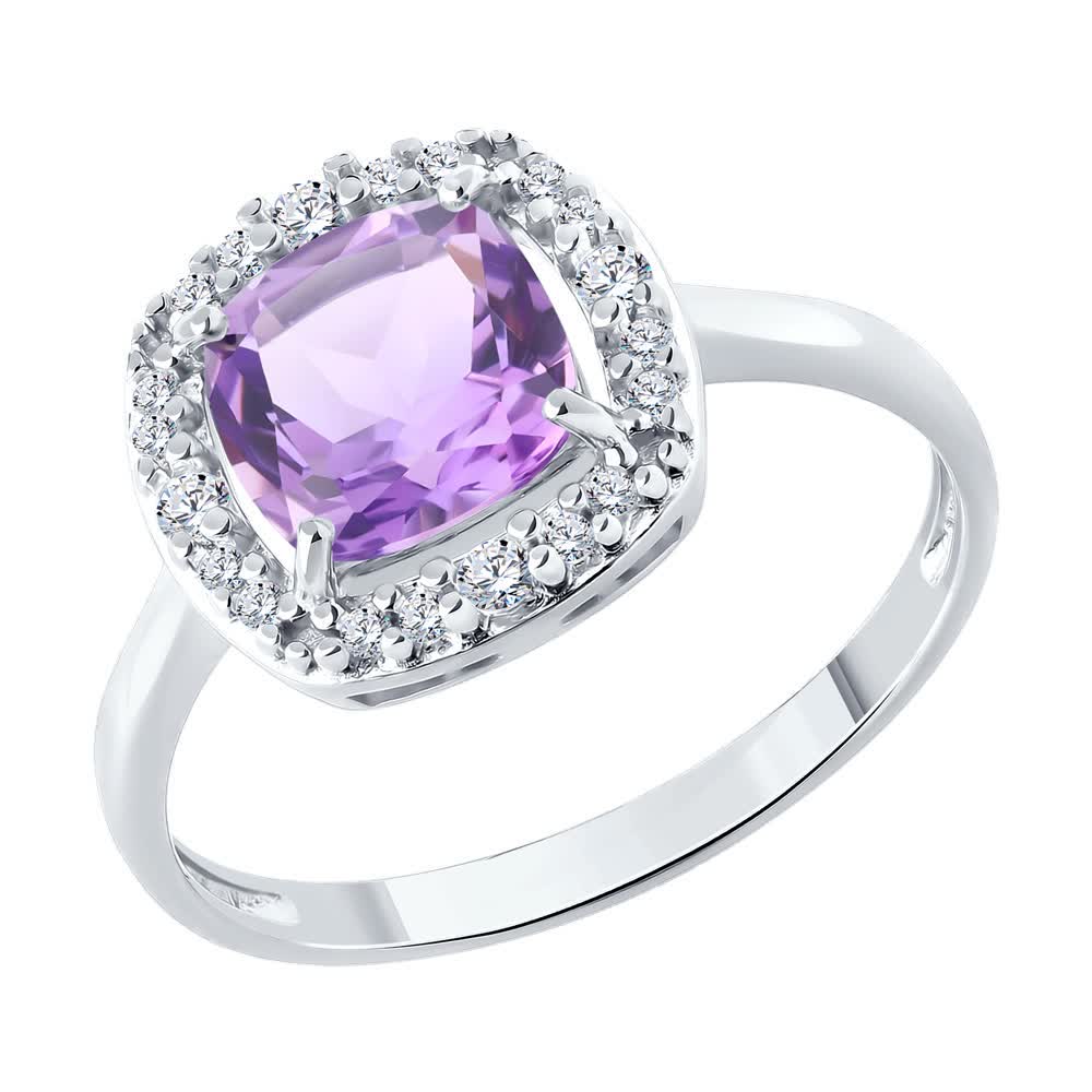 Кольцо из серебра с аметистом