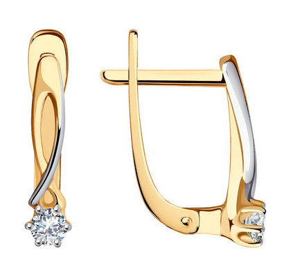 Cercei din aur cu fianite