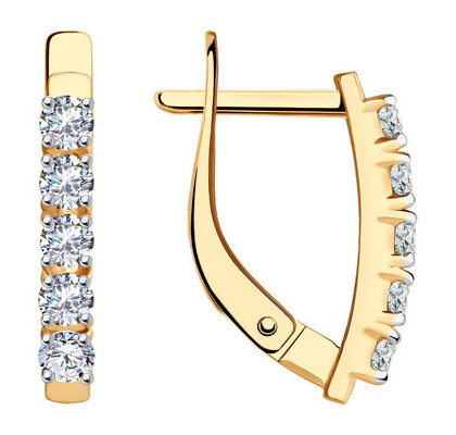 Cercei din aur cu fianite