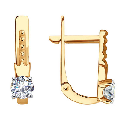 Cercei din aur cu fianite