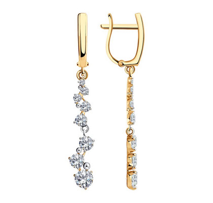 Cercei din aur cu fianite