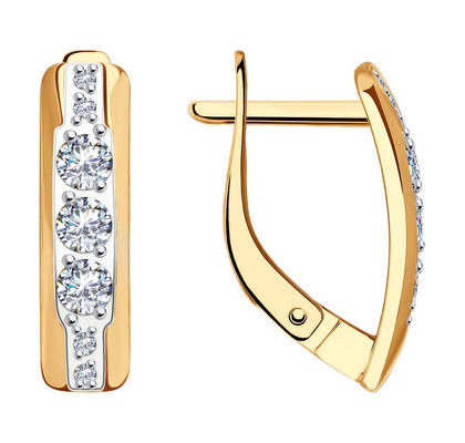 Cercei din aur cu fianite