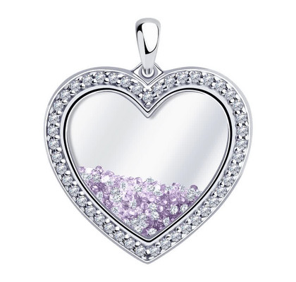 Pandantiv din argint cu leucosafire și zirconiu