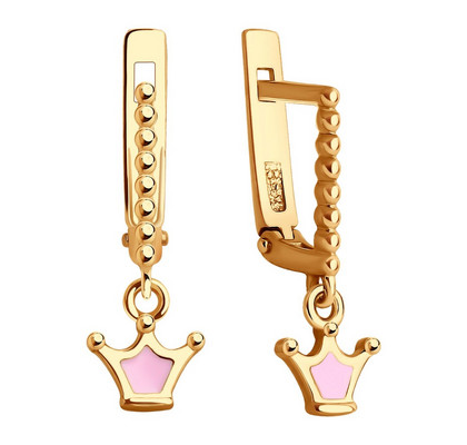 Cercei din aur cu email