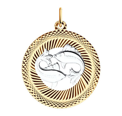 Pandantiv din aur combinat cu tăietură de diamant