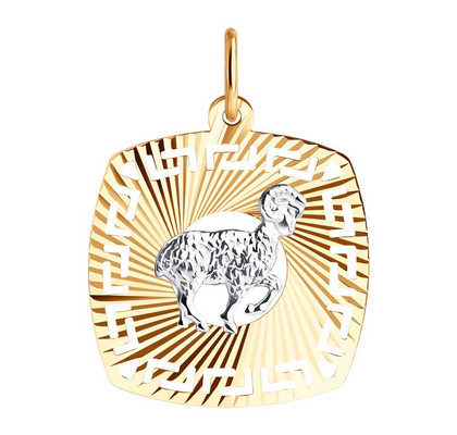 Pandantiv din aur combinat cu tăietură de diamant