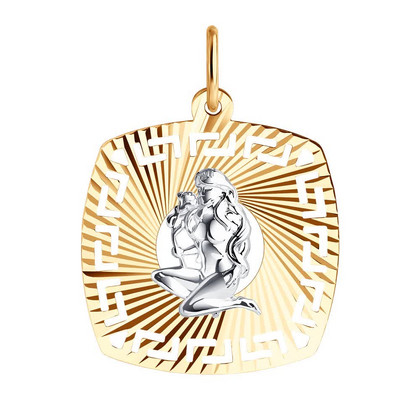 Pandantiv din aur combinat cu tăietură de diamant