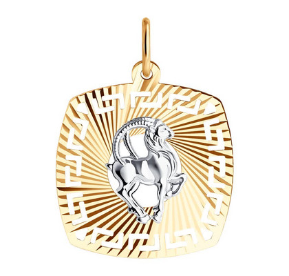 Pandantiv din aur combinat cu tăietură de diamant