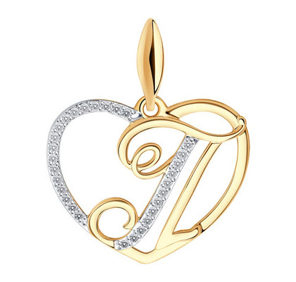 Подвеска-буква из золота с фианитами