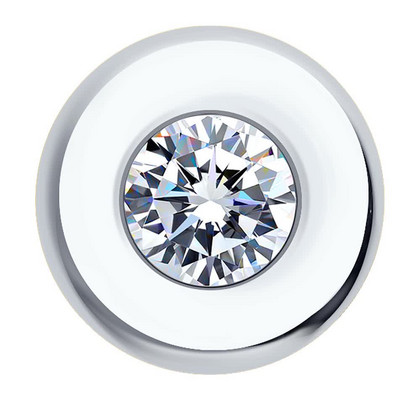 Pandantiv din aur alb cu fianit