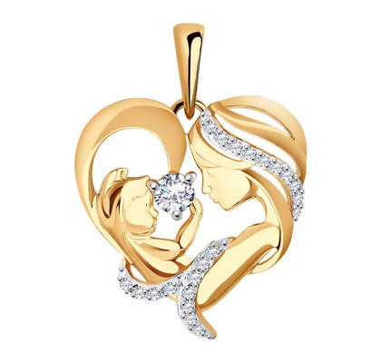 Подвеска из золота с фианитами