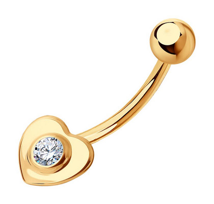 Piercing de buric din aur cu fianit