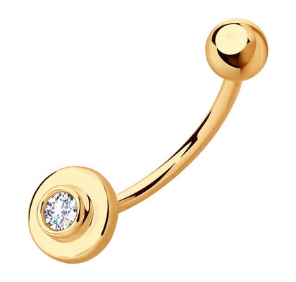 Piercing de buric din aur cu fianit