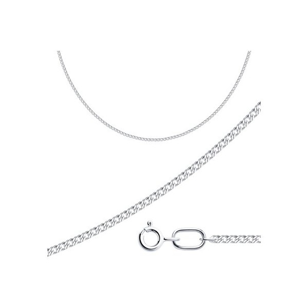 Цепь из серебра, плетение Ромб двойной