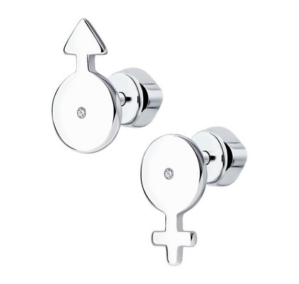 Cercei din argint cu zirconiu cubic 